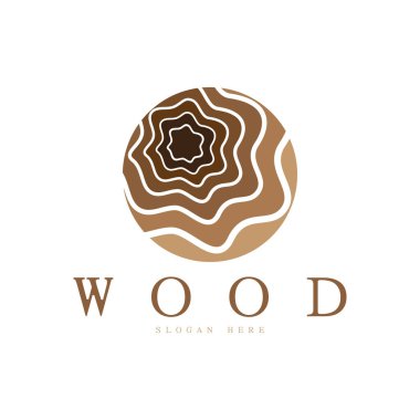 wood logo template icon illustration design vector, used for wood factories, wood plantations, log processing, wood furniture, wood warehouses with a modern minimalist concept