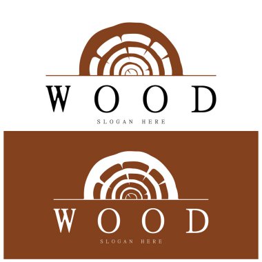 wood logo template icon illustration design vector, used for wood factories, wood plantations, log processing, wood furniture, wood warehouses with a modern minimalist concept