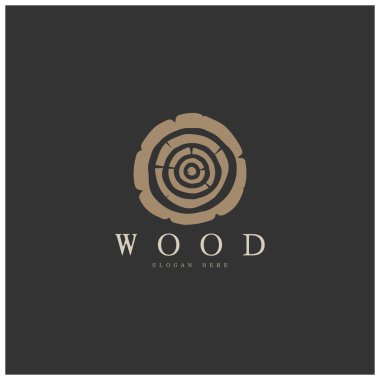 wood logo template icon illustration design vector, used for wood factories, wood plantations, log processing, wood furniture, wood warehouses with a modern minimalist concept