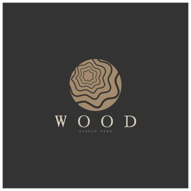 wood logo template icon illustration design vector, used for wood factories, wood plantations, log processing, wood furniture, wood warehouses with a modern minimalist concept
