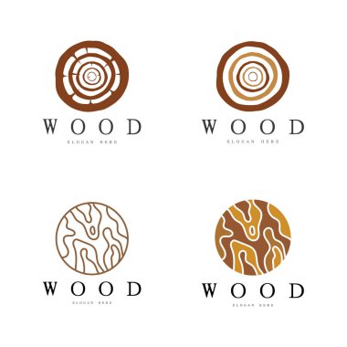 wood logo template icon illustration design vector, used for wood factories, wood plantations, log processing, wood furniture, wood warehouses with a modern minimalist concept