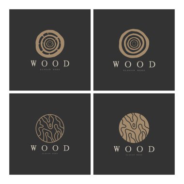 wood logo template icon illustration design vector, used for wood factories, wood plantations, log processing, wood furniture, wood warehouses with a modern minimalist concept
