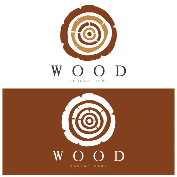 wood logo template icon illustration design vector, used for wood factories, wood plantations, log processing, wood furniture, wood warehouses with a modern minimalist concept