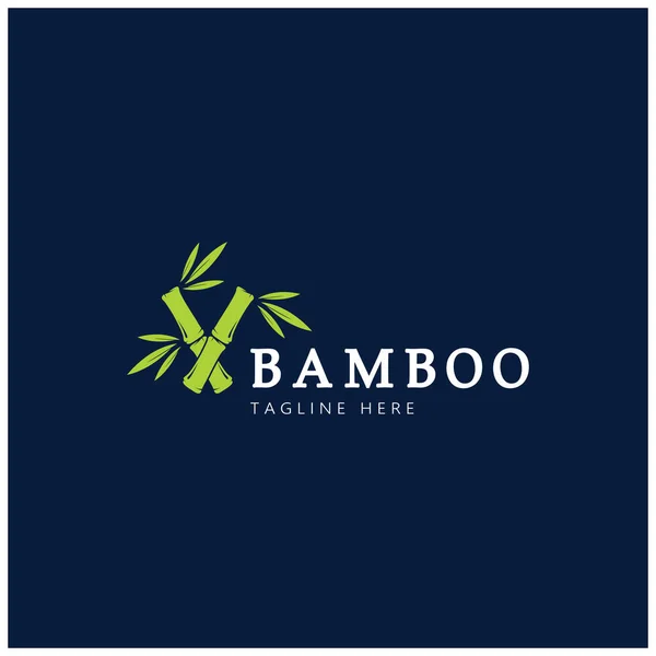 Bamboe Logo Sjabloon Vector Pictogram Illustratie Ontwerp — Stockvector