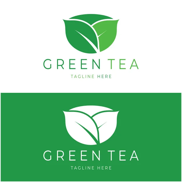 stock vector Tea cup logo vector design.Green tea vector logo template.