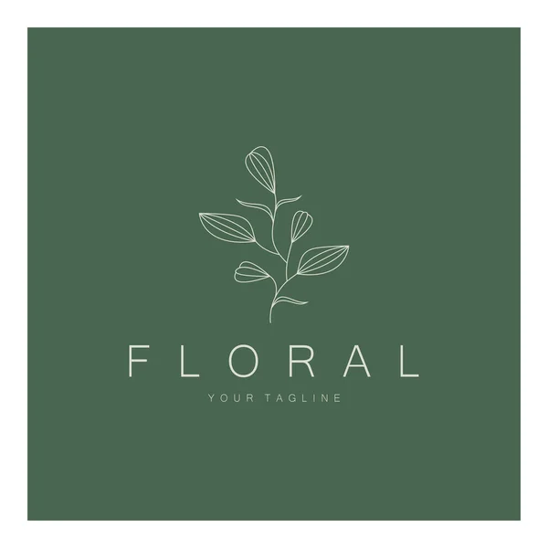 Eleganter Blumen Und Blattrahmen Zarte Botanische Vektorillustration Für Etiketten Spas — Stockvektor