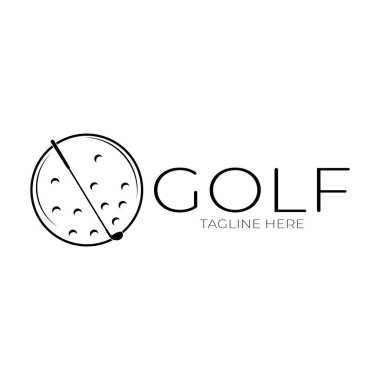 Golf topu logosu, Golf tasarımı logosu, profesyonel golf takımı için logo, golf kulübü, turnuva, golf mağazası işi, golf sahası, etkinlik