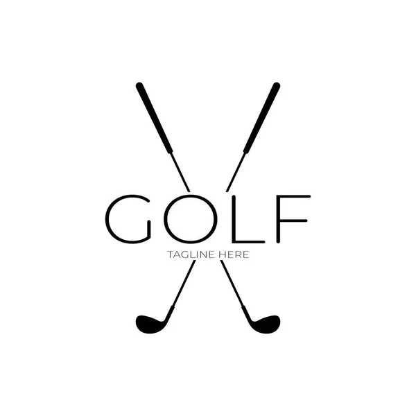 Golfbal Logo Golf Design Stick Logo Logo Voor Professioneel Golfteam — Stockvector