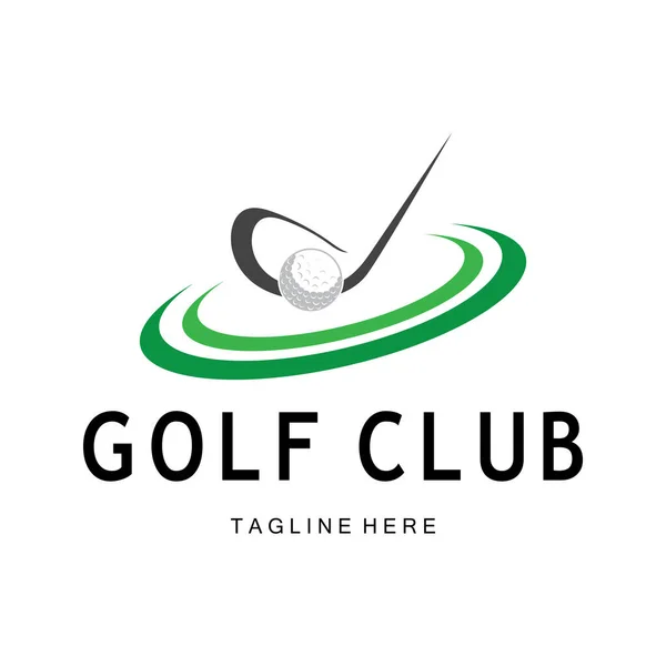 Golf Ball Logo Golf Design Stick Logo Logo Squadra Golf — Vettoriale Stock