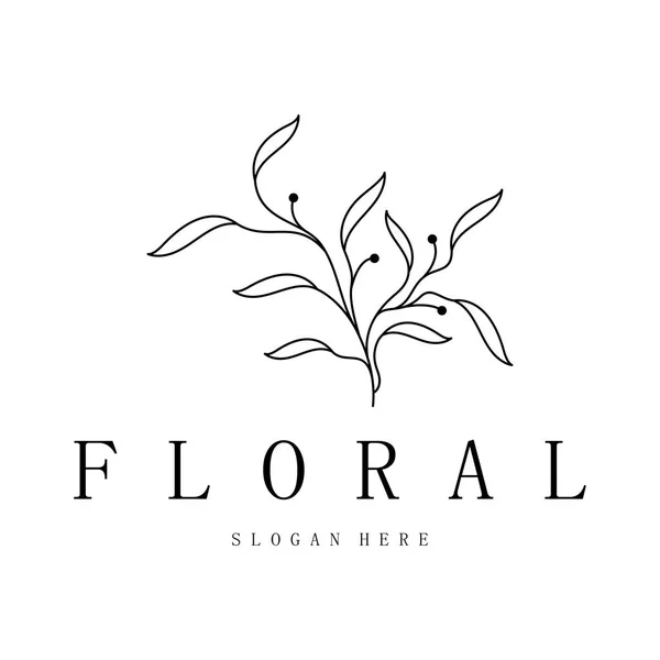 Moldura Floral Folha Elegante Ilustração Vetor Botânico Delicado Para Rótulos — Vetor de Stock