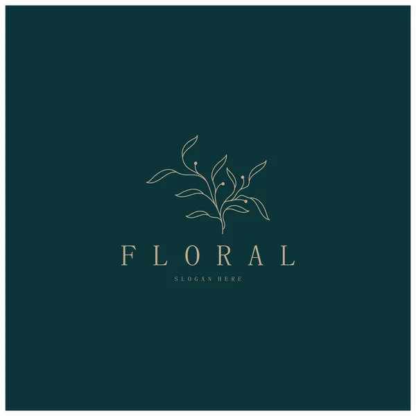 Eleganter Blumen Und Blattrahmen Zarte Botanische Vektorillustration Für Etiketten Spas — Stockvektor