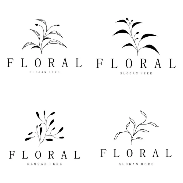 Moldura Floral Folha Elegante Ilustração Vetor Botânico Delicado Para Rótulos — Vetor de Stock