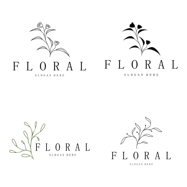 Elegantní Květinový Listový Rám Jemná Botanická Vektorová Ilustrace Pro Etikety — Stockový vektor
