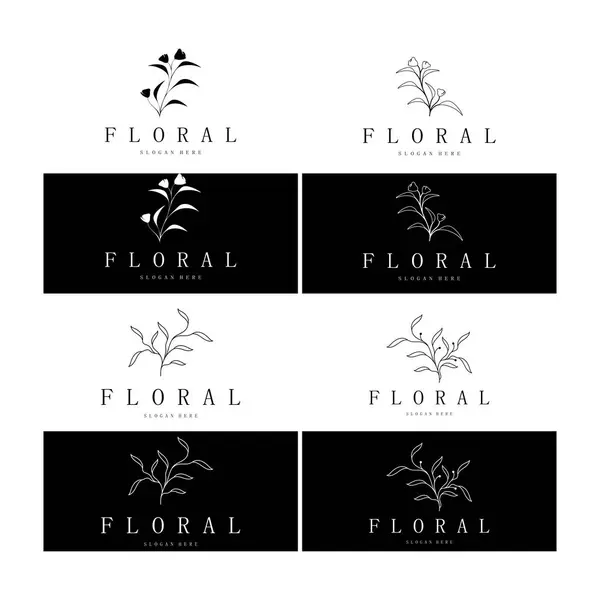 Elegantní Květinový Listový Rám Jemná Botanická Vektorová Ilustrace Pro Etikety — Stockový vektor