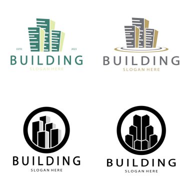 Logo vektör illüstrasyon tasarımı, Emlak logo şablonu, logo simgesi simgesi