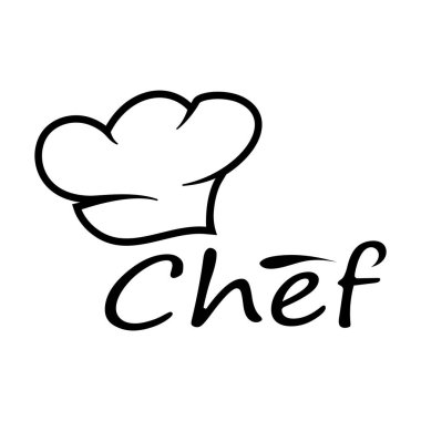 Profesyonel logo şefi ya da aşçı şapkası. İş için, ev aşçısı ve restoran aşçısı.