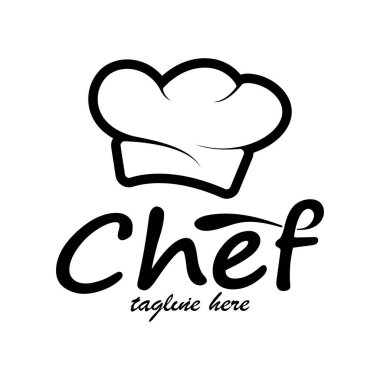 Profesyonel logo şefi ya da aşçı şapkası. İş için, ev aşçısı ve restoran aşçısı.