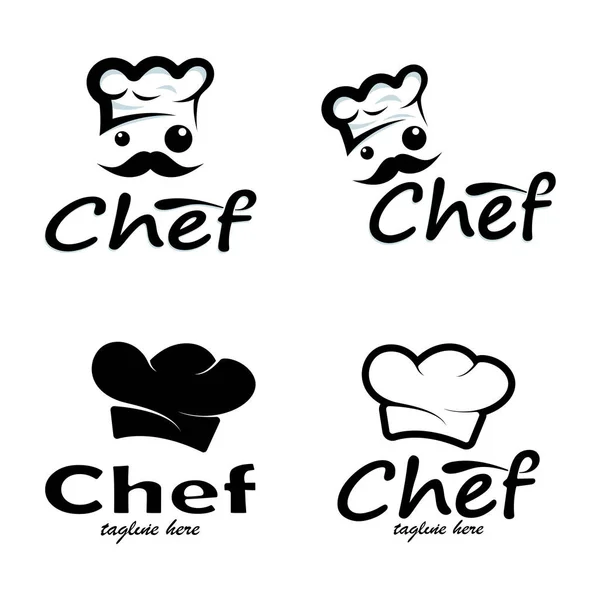 职业标志厨师或厨房厨师帽 家庭厨师和餐馆厨师 — 图库矢量图片
