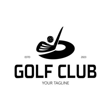 Golf topu logosu, Golf tasarımı logosu, profesyonel golf takımı için logo, golf kulübü, turnuva, golf mağazası işi, golf sahası, etkinlik
