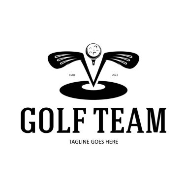 Golf topu logosu, Golf tasarımı logosu, profesyonel golf takımı için logo, golf kulübü, turnuva, golf mağazası işi, golf sahası, etkinlik