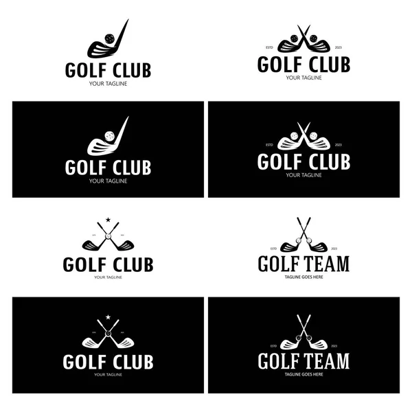 高尔夫球标志 高尔夫球设计手杖标志 职业高尔夫球队标志 高尔夫球杆 锦标赛 高尔夫球场 高尔夫球场 — 图库矢量图片