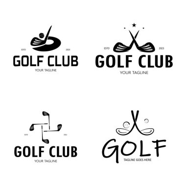 Golf topu logosu, Golf tasarımı logosu, profesyonel golf takımı için logo, golf kulübü, turnuva, golf mağazası işi, golf sahası, etkinlik