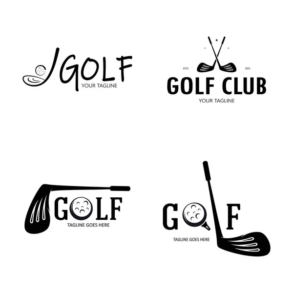 Logo Balle Golf Logo Bâton Conception Golf Logo Pour Équipe — Image vectorielle