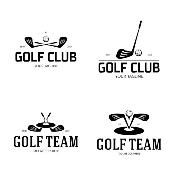 高尔夫球标志 高尔夫球设计手杖标志 职业高尔夫球队标志 高尔夫球杆 锦标赛 高尔夫球场 高尔夫球场 — 图库矢量图片