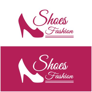 Kadın yüksek topuklu ayakkabıları için logo zarif, lüks ve kadınsı. İş logosu, kadın ayakkabı dükkanı, moda, ayakkabı şirketi, güzellik.