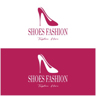 Kadın yüksek topuklu ayakkabıları için logo zarif, lüks ve kadınsı. İş logosu, kadın ayakkabı dükkanı, moda, ayakkabı şirketi, güzellik.