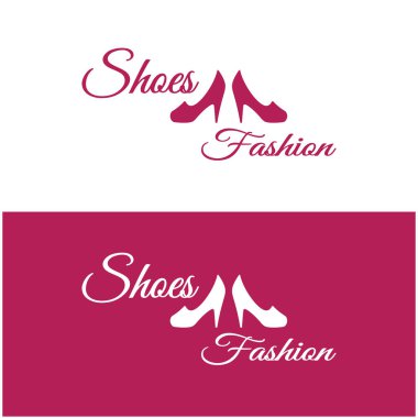 Kadın yüksek topuklu ayakkabıları için logo zarif, lüks ve kadınsı. İş logosu, kadın ayakkabı dükkanı, moda, ayakkabı şirketi, güzellik.