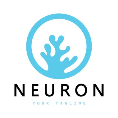 Neuron logo or nerve cell logo design,molecule logo illustration template icon with vector concept 