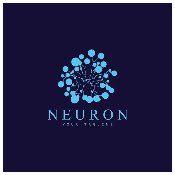 Neuron logo or nerve cell logo design,molecule logo illustration template icon with vector concept 