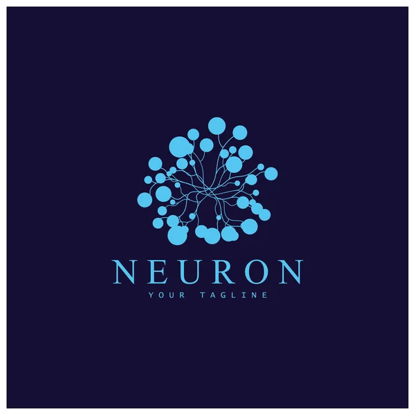Neuron Logo Nerve Cell Logo Design Molecule Logo Illustration Template lizenzfreie Stockvektoren