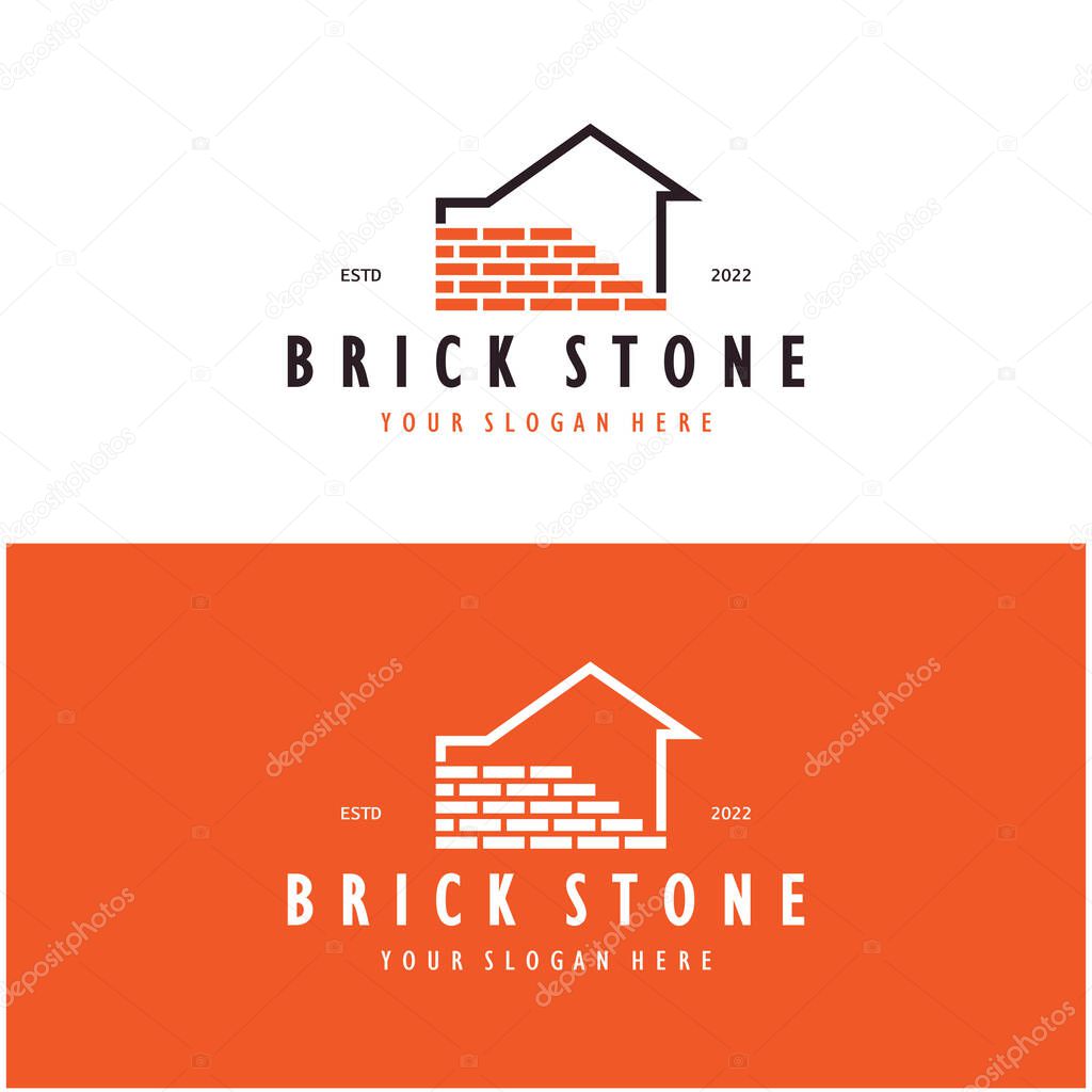 Creative brick logo designs for buildings, architectural buildings, civil engineering, building materials shops