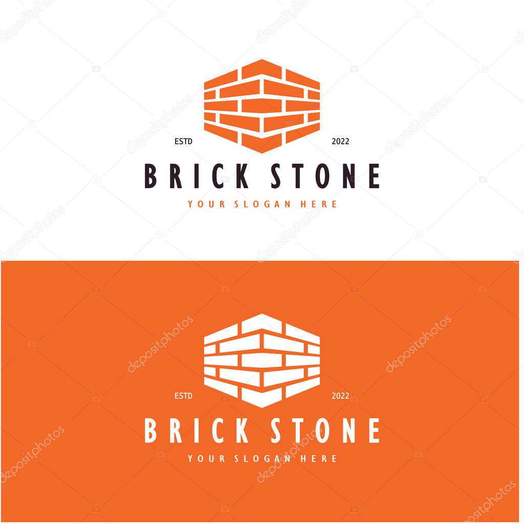Creative brick logo designs for buildings, architectural buildings, civil engineering, building materials shops