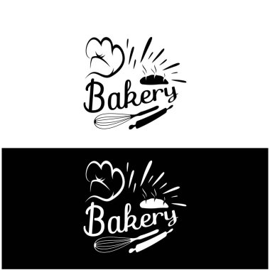 Pastane logosu retro vektör illüstrasyonu.cupcake, bakery.cake Vintage tipografi logosu tasarımı.