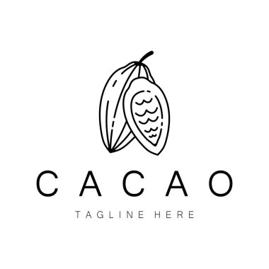 cocoa logo,cocoa bean,cocoa tree,cocoa branches and leaves,chocolate mix on white background,vintage,modern,simple,minimalist icon illustration template design vector