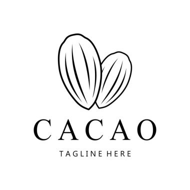 cocoa logo,cocoa bean,cocoa tree,cocoa branches and leaves,chocolate mix on white background,vintage,modern,simple,minimalist icon illustration template design vector