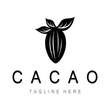 cocoa logo,cocoa bean,cocoa tree,cocoa branches and leaves,chocolate mix on white background,vintage,modern,simple,minimalist icon illustration template design vector