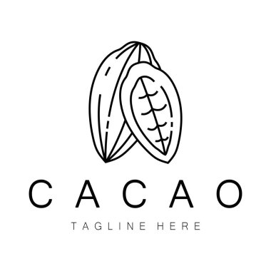cocoa logo,cocoa bean,cocoa tree,cocoa branches and leaves,chocolate mix on white background,vintage,modern,simple,minimalist icon illustration template design vector