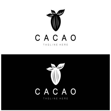cocoa logo,cocoa bean,cocoa tree,cocoa branches and leaves,chocolate mix on white background,vintage,modern,simple,minimalist icon illustration template design vector