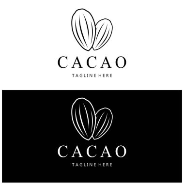 cocoa logo,cocoa bean,cocoa tree,cocoa branches and leaves,chocolate mix on white background,vintage,modern,simple,minimalist icon illustration template design vector