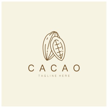 cocoa logo,cocoa bean,cocoa tree,cocoa branches and leaves,chocolate mix on white background,vintage,modern,simple,minimalist icon illustration template design vector