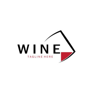 Şarap kadehleri ve şişelerle şarap logosu. Gece kulüpleri, barlar, kafeler ve şarap dükkanları için..