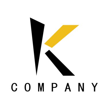 K harfi logo tasarımı basit, zarif, modern, eşsiz ve lüks. Kartvizitler, şirketler, moda ve markalar için logo, ofisler