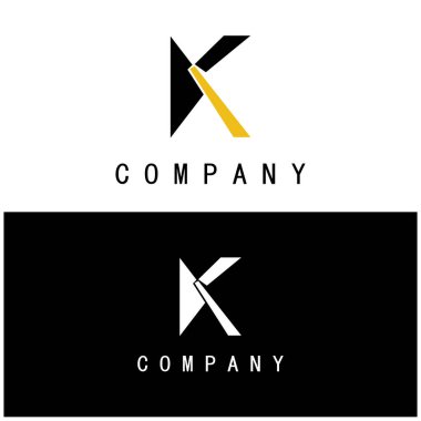K harfi logo tasarımı basit, zarif, modern, eşsiz ve lüks. Kartvizitler, şirketler, moda ve markalar için logo, ofisler