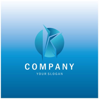 K harfi logo tasarımı basit, zarif, modern, eşsiz ve lüks. Kartvizitler, şirketler, moda ve markalar için logo, ofisler