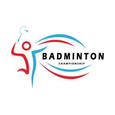 Dynamic Shuttlecock ve Racket ile modern Badminton logo tasarımı, şampiyonluk, spor, spor dükkanı, badminton okulu, işletme, şirket, turnuva için