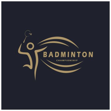 Dynamic Shuttlecock ve Racket ile modern Badminton logo tasarımı, şampiyonluk, spor, spor dükkanı, badminton okulu, işletme, şirket, turnuva için